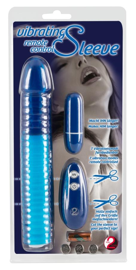 Vibrating Sleeve RC Blue